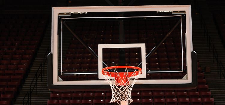 basketball hoop in a gym